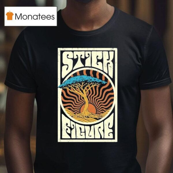 Stick Figure Sunrise Tree T Shirt