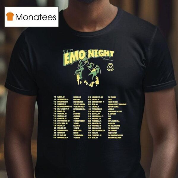 The Emo Night Tour Dates July Godzilla T Shirt
