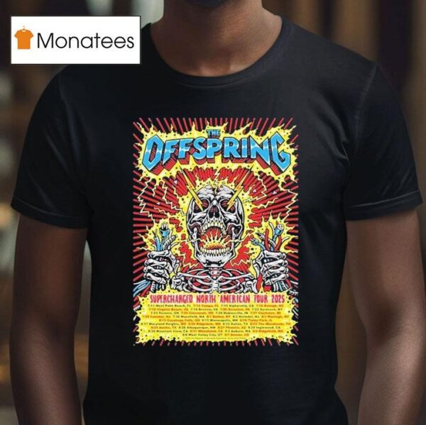 The Offspring Supercharged Tour For North America Tour Dates Featuring Skull Plug Electric Shock T Shirt