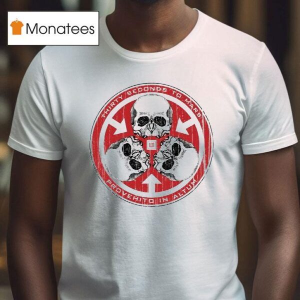 Thirty Seconds To Mars Provehito In Altum Stm Logo Skulls T Shirt