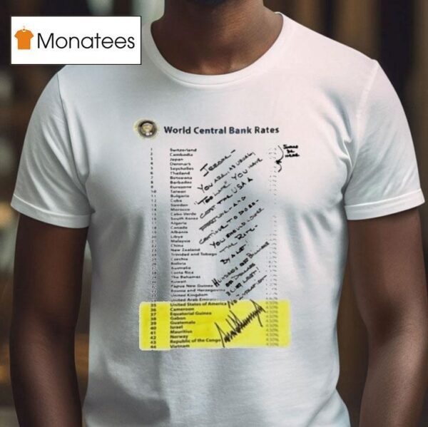Trump World Central Bank Rates Should Be Here T Shirt