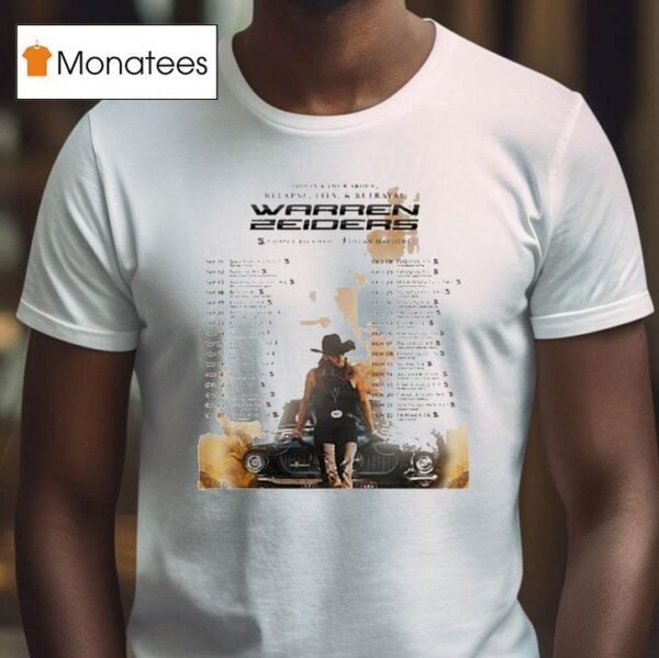 Warren Zeiders Live Show At Maverik Center In Salt Lake City Ut On September Cowboy Standing In Front Of Muscle Car T Shirt