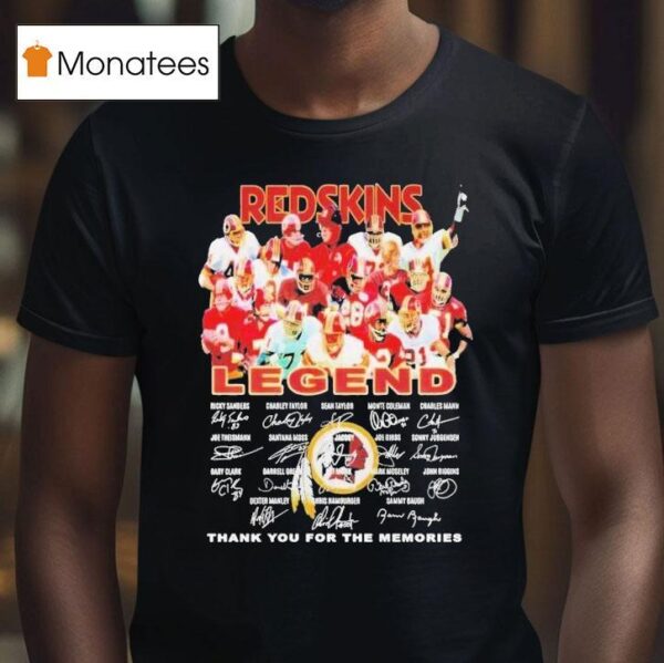 Washington Commanders Redskins Legend Thank You For The Memories Signatures T Shirt