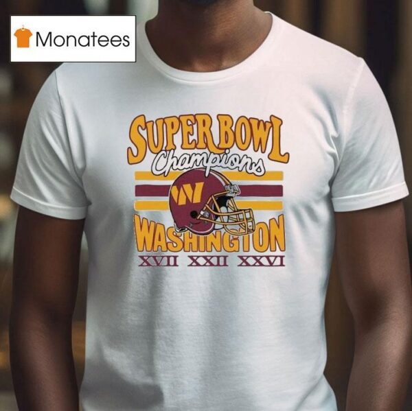 Washington Commanders Three Time Super Bowl Champions T Shirt