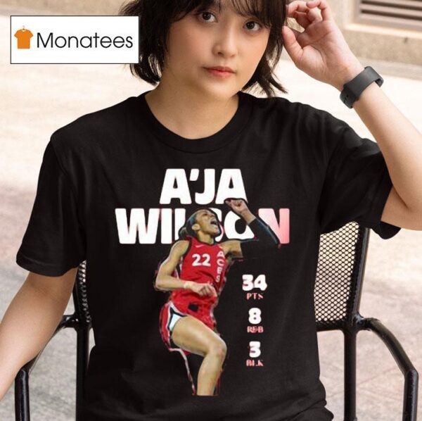A Ja Wilson Pts Reb Blk T Shirt