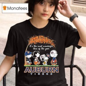 Auburn Tigers X Snoopy And The Peanuts It S The Most Wonderful Time Of The Year T Shirt
