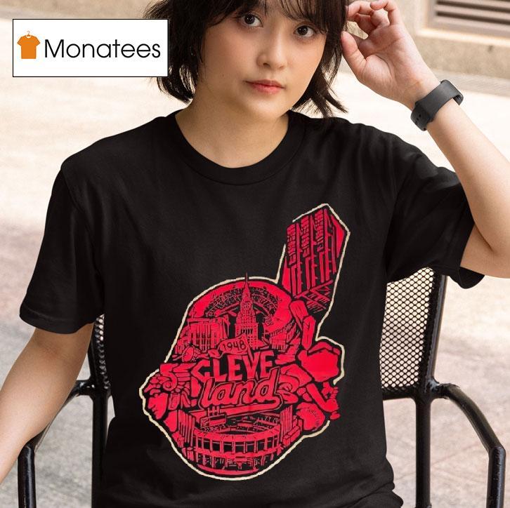Cleveland Guardians With Stadium Vintage T Shirs T Shirt