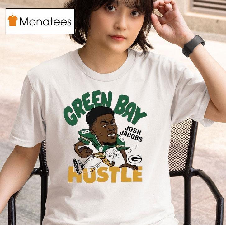  Josh Jacobs Hustle Green Bay Packers Football Signature Cartoon T Shirt
