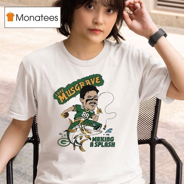 Luke Musgrave Making A Splash Green Bay Packers Football Cartoon T Shirt