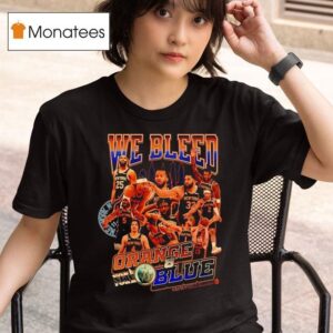 New York Knicks We Bleed Orange And Blue Team Basketball Graphic T Shirt