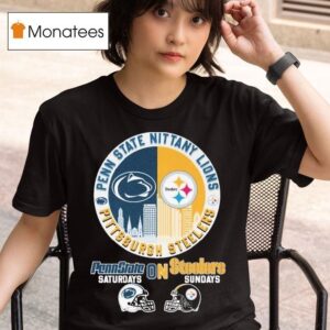 Penn State Nittany Lions On Saturdays Pittsburgh Slers On Sundays Helmets T Shirt