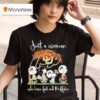 Snoopy The Peanuts Colorado Buffaloes Just A Woman Who Loves Fall And Buffaloes Walking T Shirt