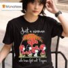 Snoopy The Peanuts Usc Trojans Just A Woman Who Loves Fall Trojans Walking T Shirt