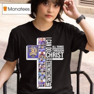 The Baltimore Ravens Th Seasons I Can Do Through All Things Through Who Strengthens Me Signatures T Shirt