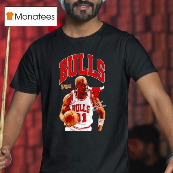 Dennis Rodman Chicago Bulls Basketball Signature T Shirt