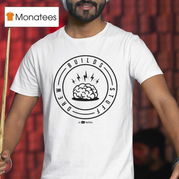 Drew Builds Stuff Brain Logo T Shirt