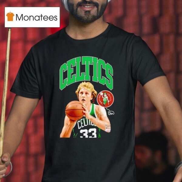 Larry Bird Boston Celtics Basketball Signature T Shirt