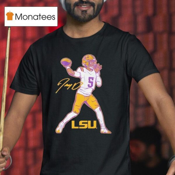 Lsu Tigers Football Jayden Daniels Signature T Shirt