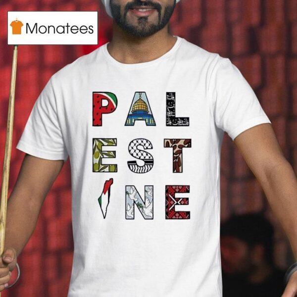 Palestine With Traditional Motifs T Shirt