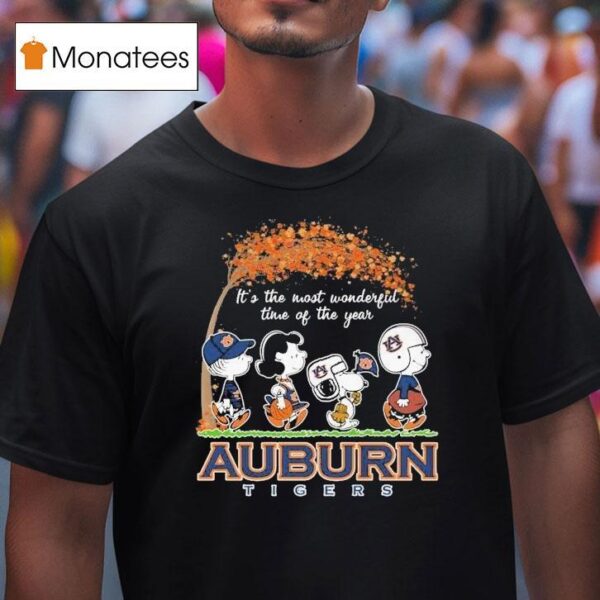 Auburn Tigers X Snoopy And The Peanuts It S The Most Wonderful Time Of The Year T Shirt