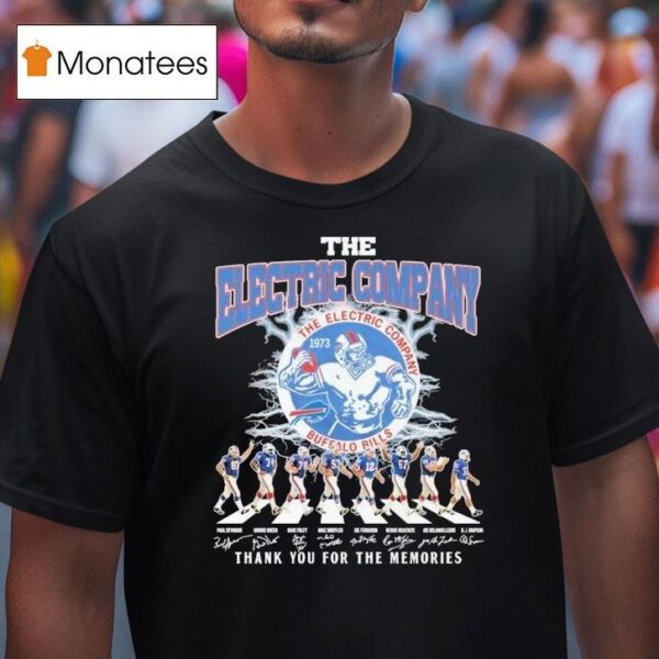 Buffalo Bills The Electric Company Thank You For The Memories Road Abbey Signatures T Shirt