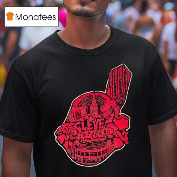 Cleveland Guardians With Stadium Vintage T Shirs T Shirt