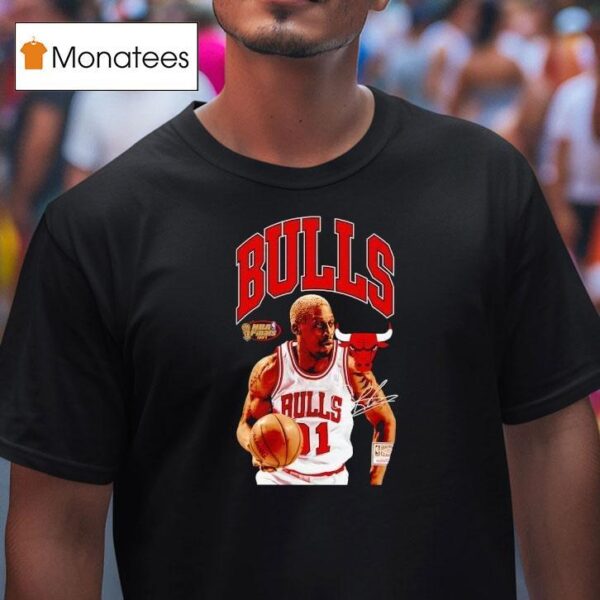Dennis Rodman Chicago Bulls Basketball Signature T Shirt