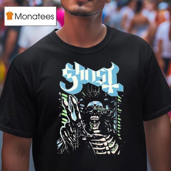 Ghost Skeletour World Tour August At Las Vegas Mgm Grand Garden Arena Cyborg T Shirt
