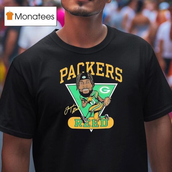 Jayden Reed Green Bay Packers Football Signature Cartoon T Shirt