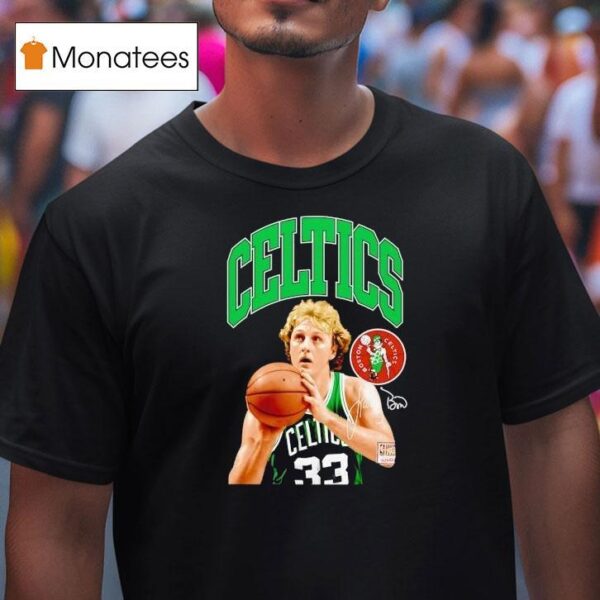 Larry Bird Boston Celtics Basketball Signature T Shirt