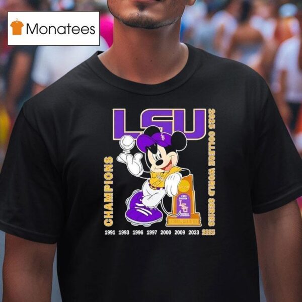 Mickey Mouse Lsu Tigers Ncaa Men S College World Series Champions T Shirt
