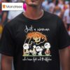 Snoopy The Peanuts Colorado Buffaloes Just A Woman Who Loves Fall And Buffaloes Walking T Shirt
