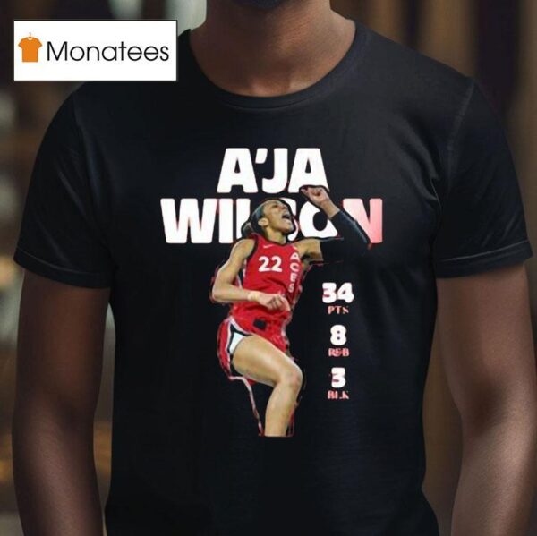 A Ja Wilson Pts Reb Blk T Shirt