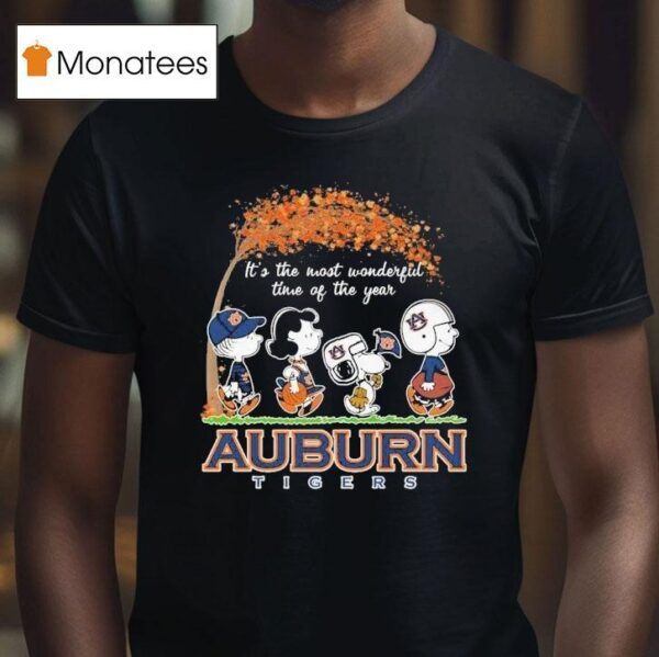 Auburn Tigers X Snoopy And The Peanuts It S The Most Wonderful Time Of The Year T Shirt