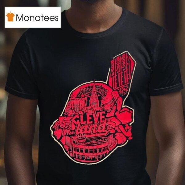 Cleveland Guardians With Stadium Vintage T Shirs T Shirt