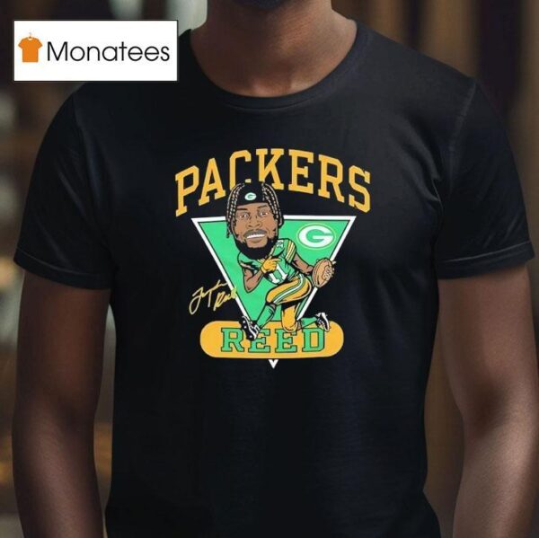 Jayden Reed Green Bay Packers Football Signature Cartoon T Shirt