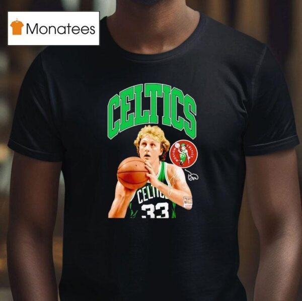 Larry Bird Boston Celtics Basketball Signature T Shirt