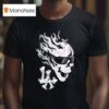 Los Angeles Dodgers Villains Bats And Bones Skull T Shirt