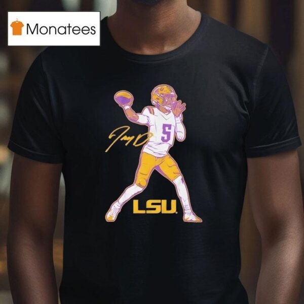 Lsu Tigers Football Jayden Daniels Signature T Shirt