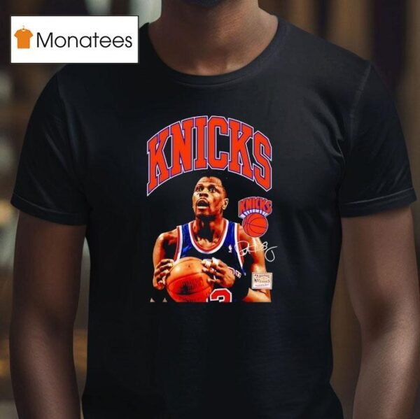 Patrick Ewing New York Knicks Basketball Signature T Shirt