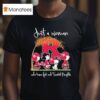 Snoopy The Peanuts Scarlet Knights Just A Woman Who Loves Fall And Scarlet Knights Walking T Shirt