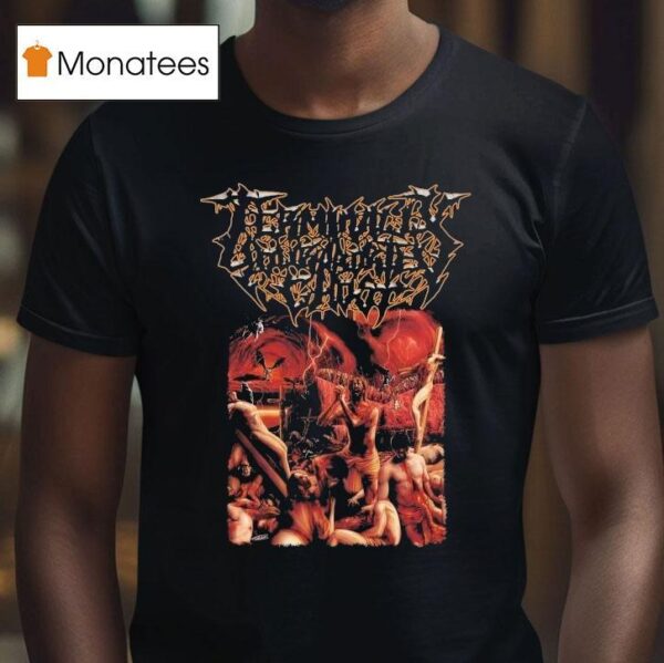 Terminally Your Aborted Ghost Slowly Peeling The Flesh From The Inside Of A Folded Hand T Shirt