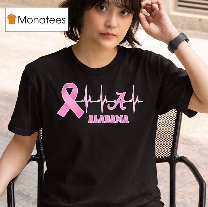  Alabama Heartbeat Pink Ribbon Breast Cancer T Shirt