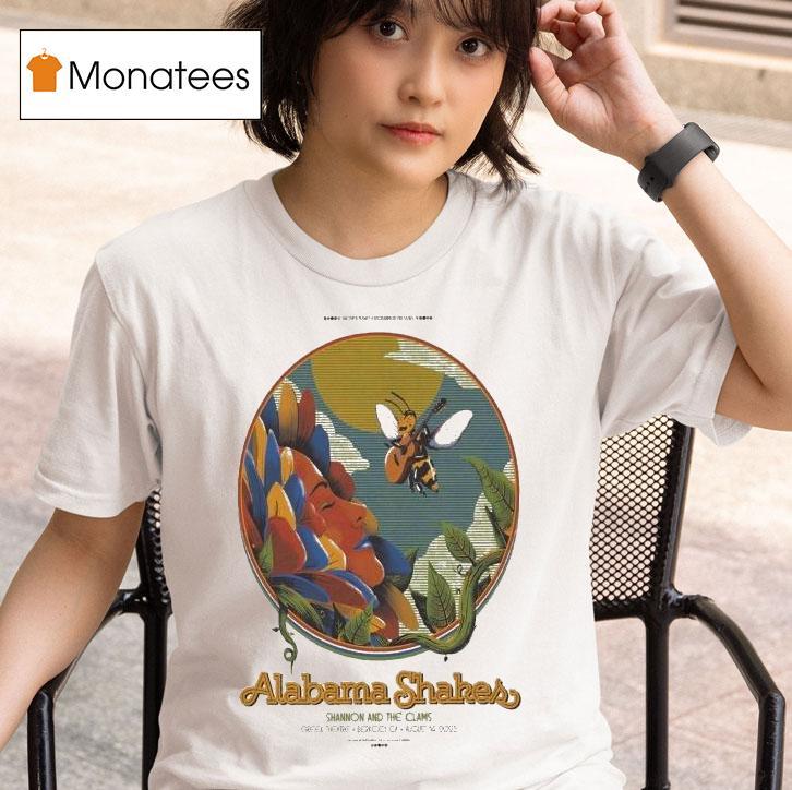  Alabama Shakes Shannon And The Clams Tour Berkeley Ca  Bee Guitar T Shirt