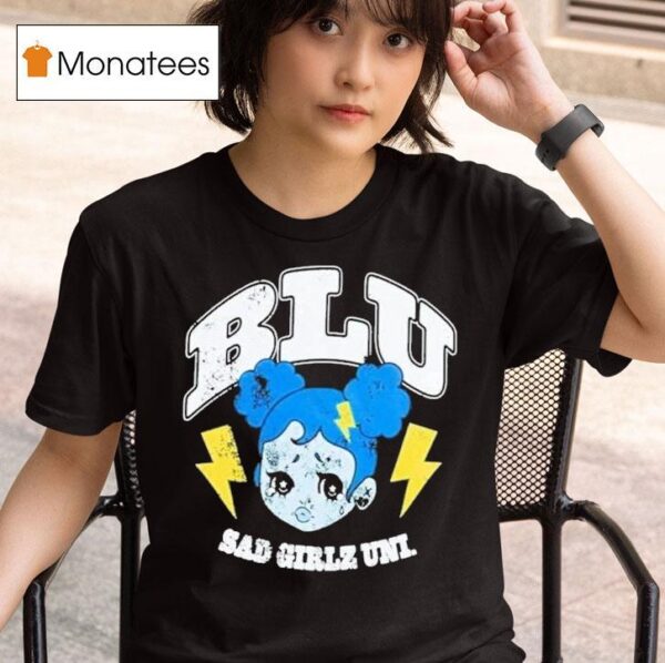 Blu Sad Girlz Uni Boyfriend T Shirt