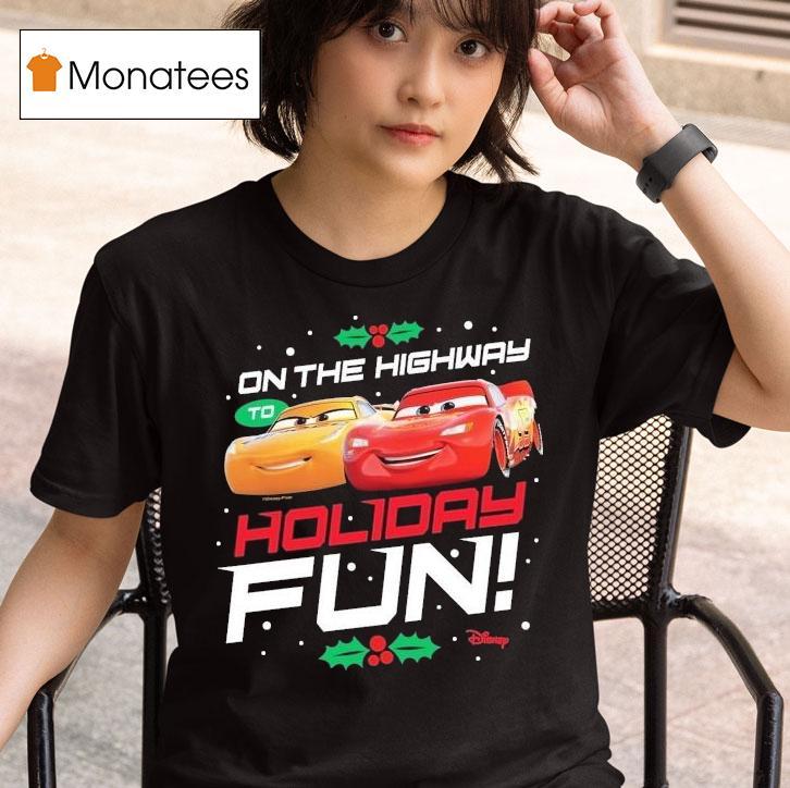  Cars On The Highway To Holiday Christmas Disney T Shirt