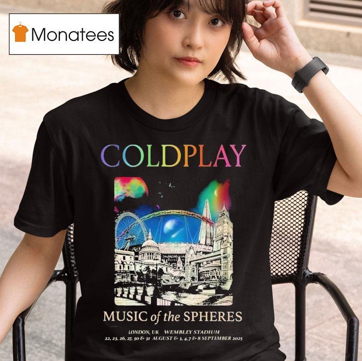 Coldplay Music Of The Sphere London Uk Aug And Sept Tour T Shirt
