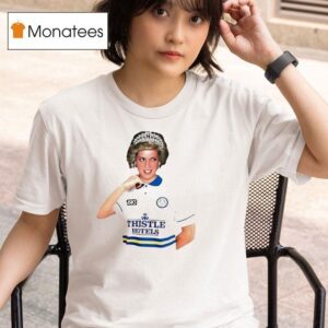Diana Princess Of Wales Wearing A Leeds United Home Football T Shirt