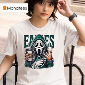 Ghostface Drinking Coffee Philadelphia Eagles T Shirt