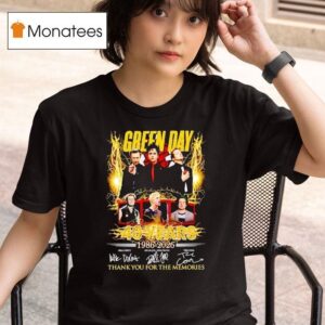 Green Day Anniversary Years Thank You For The Memories Signatures T Shirt